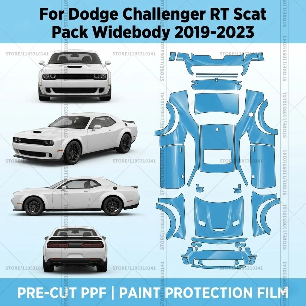 Pre-Cut Paint Protection Film PPF Transparent Car Film Automotive PPF For Dodge Challenger RT Scat Pack Widebody 2019-2023