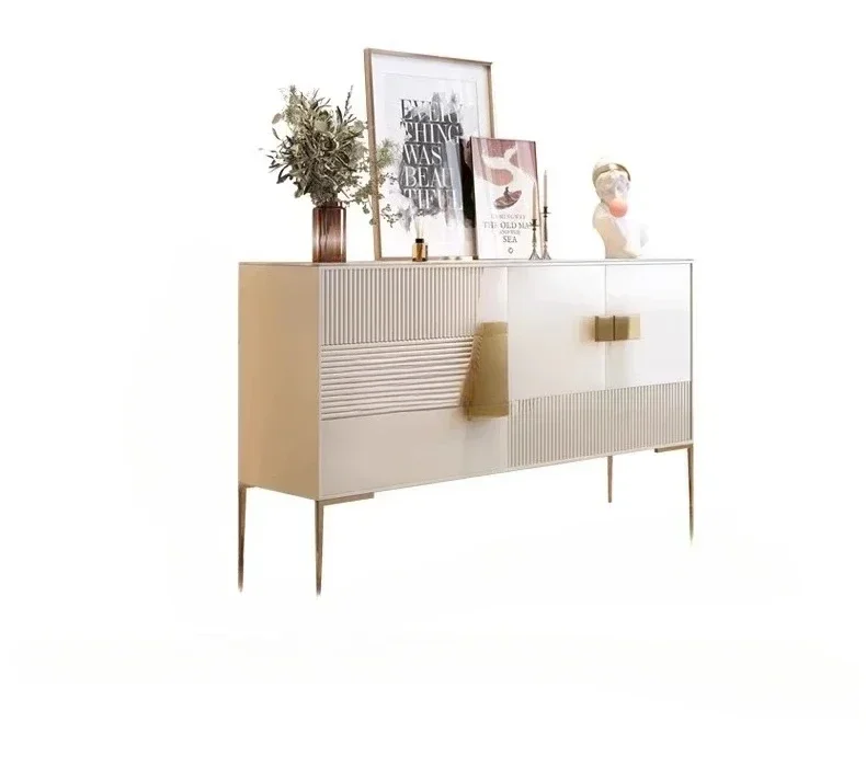 A  Italian light luxury dining side entrance cabinet integrated front door partition rock slab decorative cabinet