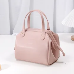 Fiambrera aislante de cuero para mujer, bolsa de gran capacidad, impermeable, para viaje, cena, contenedor rosa, almacenamiento de alimentos