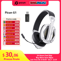 Picun G1 2.4GHz Gaming Wireless Headset 3D Surround Sound Spatial Audio ENC HD Mic Headphones for Gamer Lightweight PS5 PC Phone