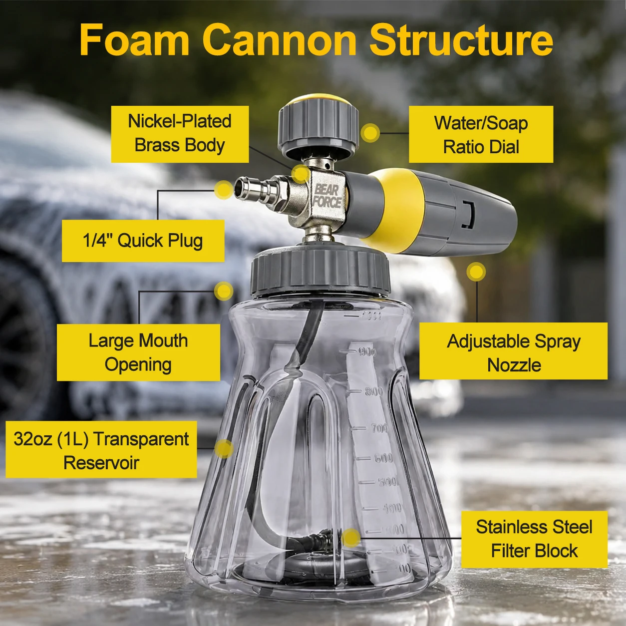 BEAR FORCE Premium Foam Cannon - огляд і ціна Bear Spray Clip