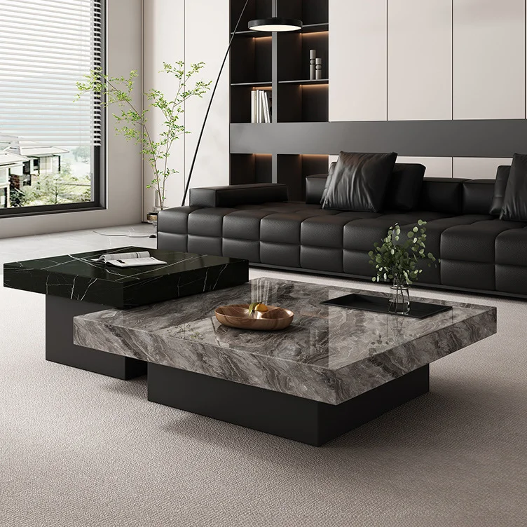 

Light Luxury Modern Italian Stone Slab Coffee Table Modern Minimalist Coffee Table for Living Room