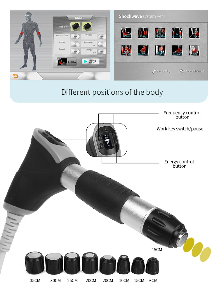 High Quality Probe Directly Replacement For ED Shockwave Therapy Transmitter for Pneumatic Shock Wave Treatment Machine