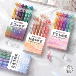 6pcs Diamond Series Gel Pens Set 0.5mm Ballpoint Retro Color Ink for Writing Drawing Handbook Office School A7679