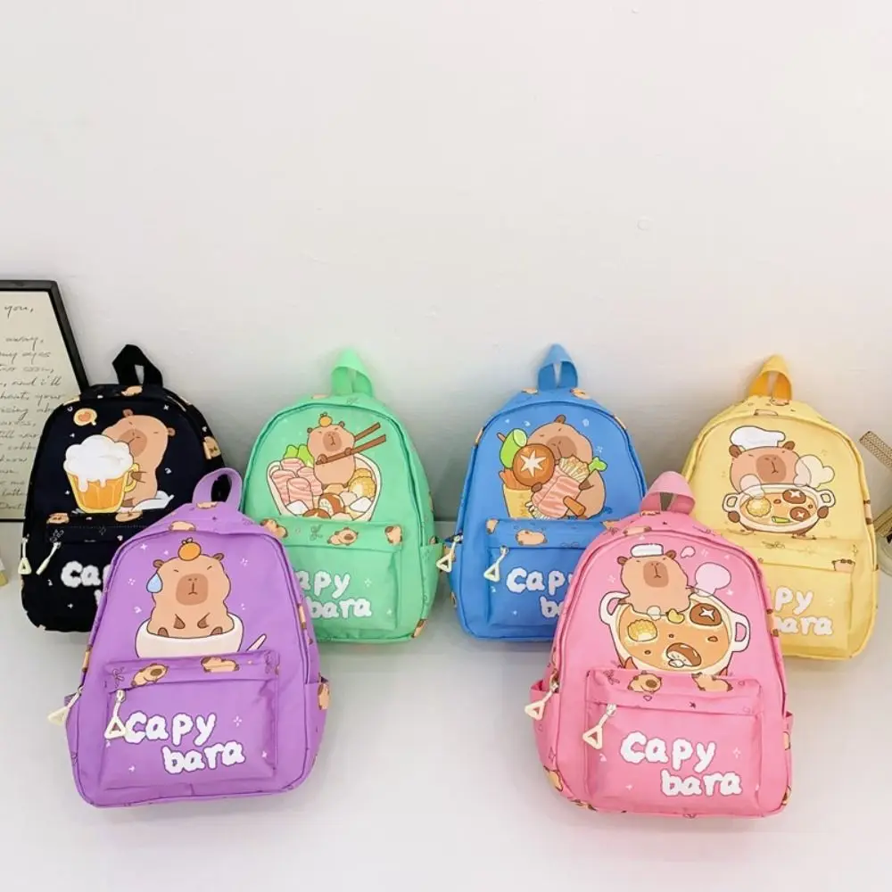 

New Nylon Backpack Large Capacity Lightweight Schoolbag Capybara Alleviate Burden Rucksack Back To School