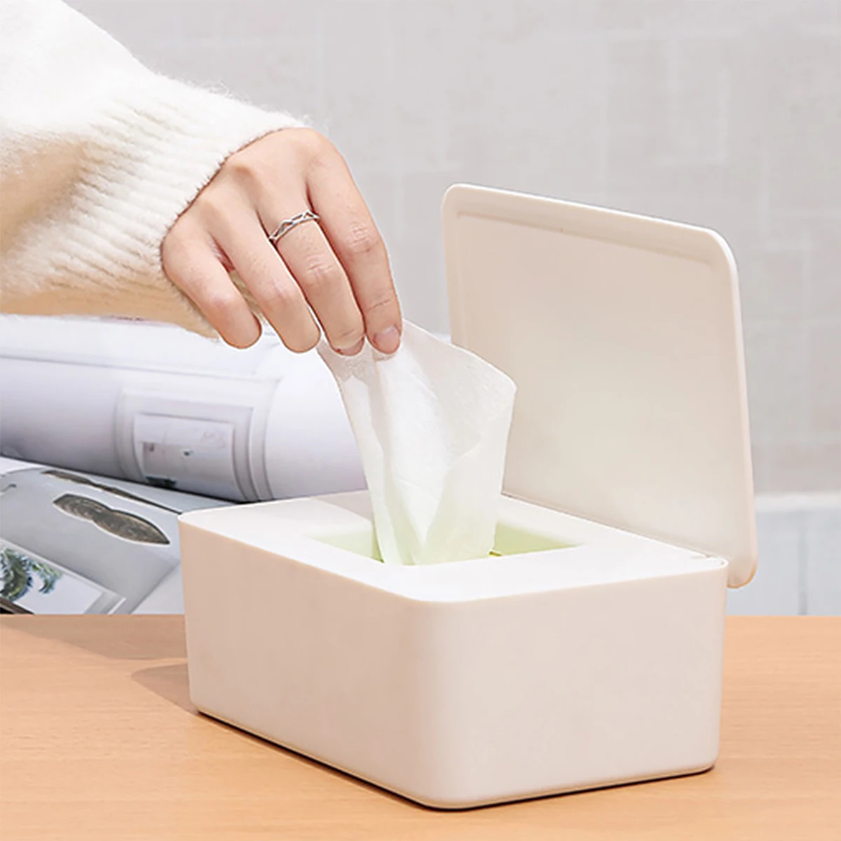 1/2/3/5Pcs ABS Tissue Box Dustproof Wet Wipes Storage Box with Lid Baby Wet Tissue Box Napkin Holder Dispenser for Home Office