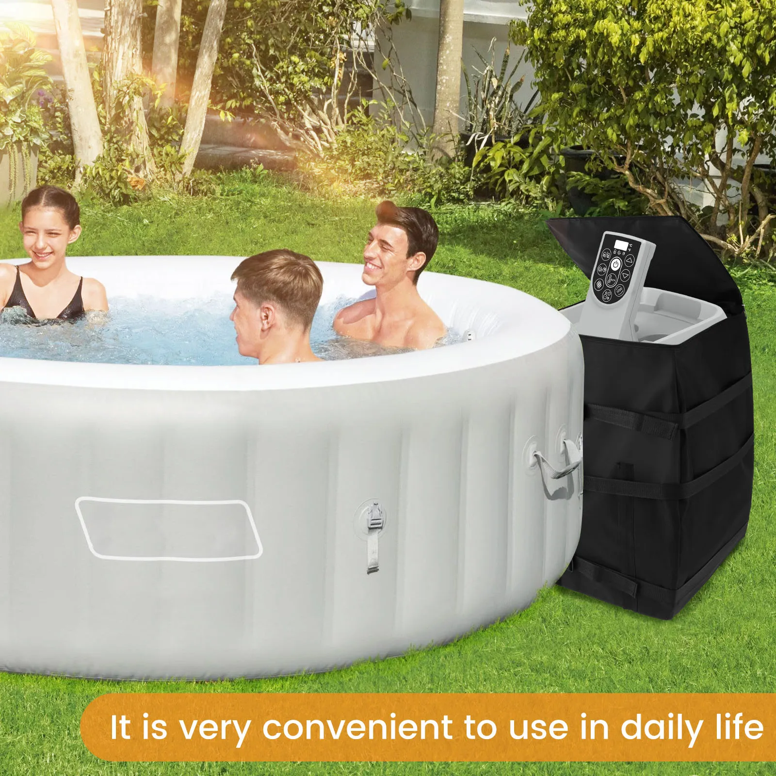 Heater Pump Cover Square Universal Inflatable Spa Heater Dustproof Insulation Pump Cover for Hot Tub Outdoor Pool Accessories