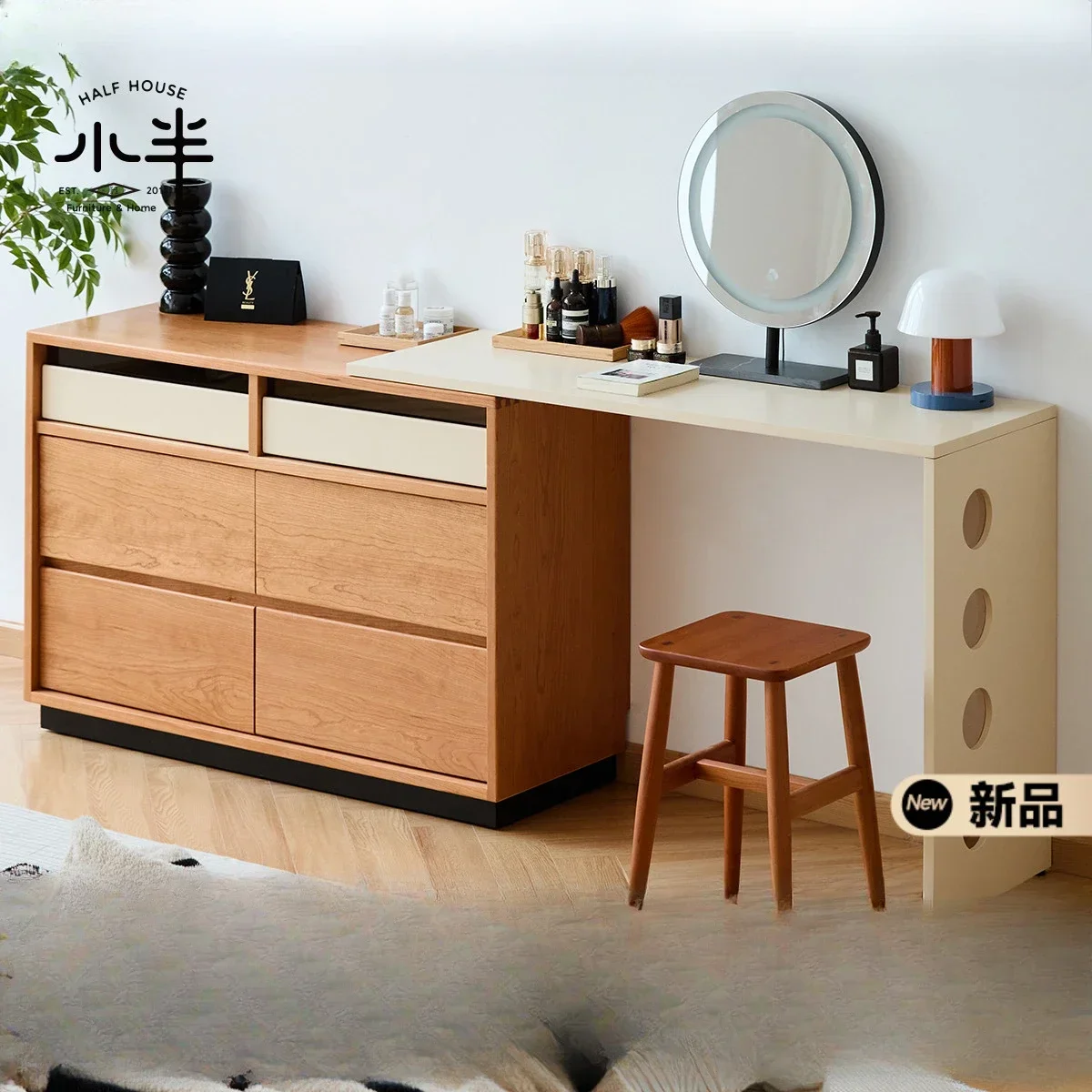 

Furniture Solid wood dresser Household small apartment cosmetic table Bedside chest integrated bedroom storage locker