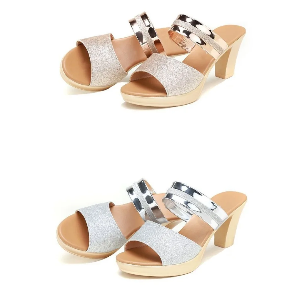 Trendy Fashion Women's Slippers 7 cm High Heel Non-slip Fish Mouth Ladies Shoes PVC Casual Platform Slides Birthday Gifts