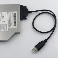 13Pin HDD Caddy Drive Cable 7+6Pin USB 2.0 to SATA External Optical Drive Converter For Laptop CD-ROM DVD-ROM