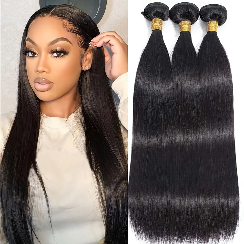 14 32 بوصة حزم من شعر طبيعي مفرود 100% وصلات شعر ريمي برازيلي غير معالج شعر بشري 1/3/4 حزم كومبو حزمة