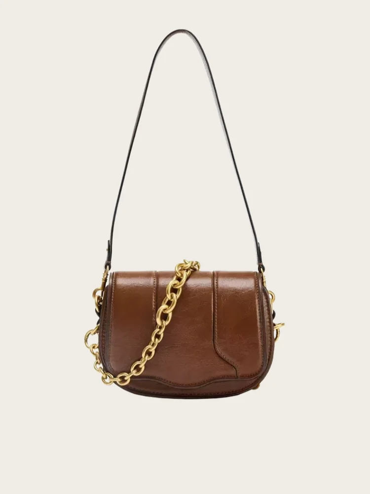 

Осень 2022, модная женская сумка на плечо с цепочкой, мини-сумки на молнии с откидной крышкой под мышками, модная универсальная сумка через плечо, женские седельные сумки