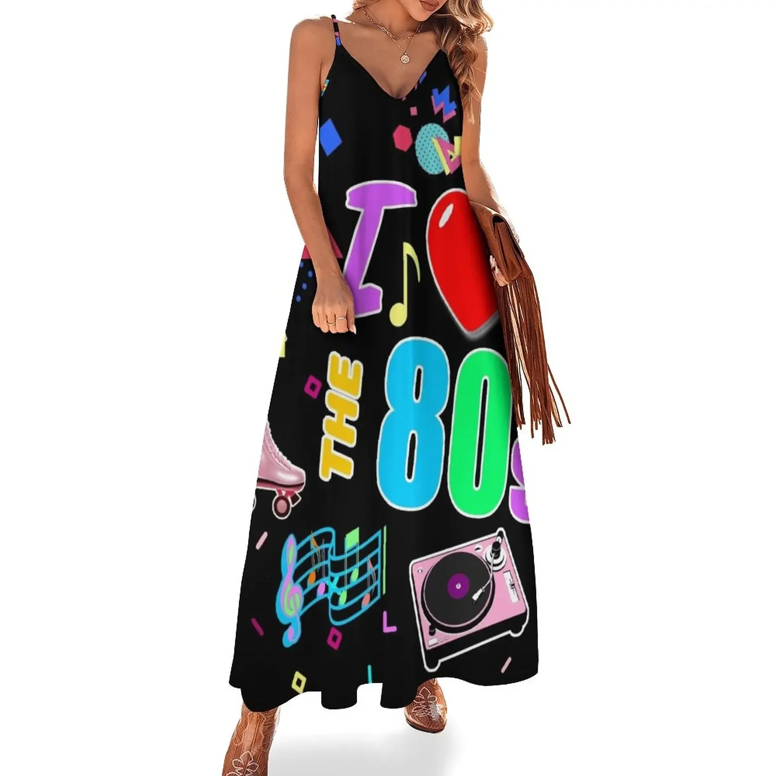 

I Love The 80's Retro Heart Sleeveless Dress dresses summer dresses summer woman 2024