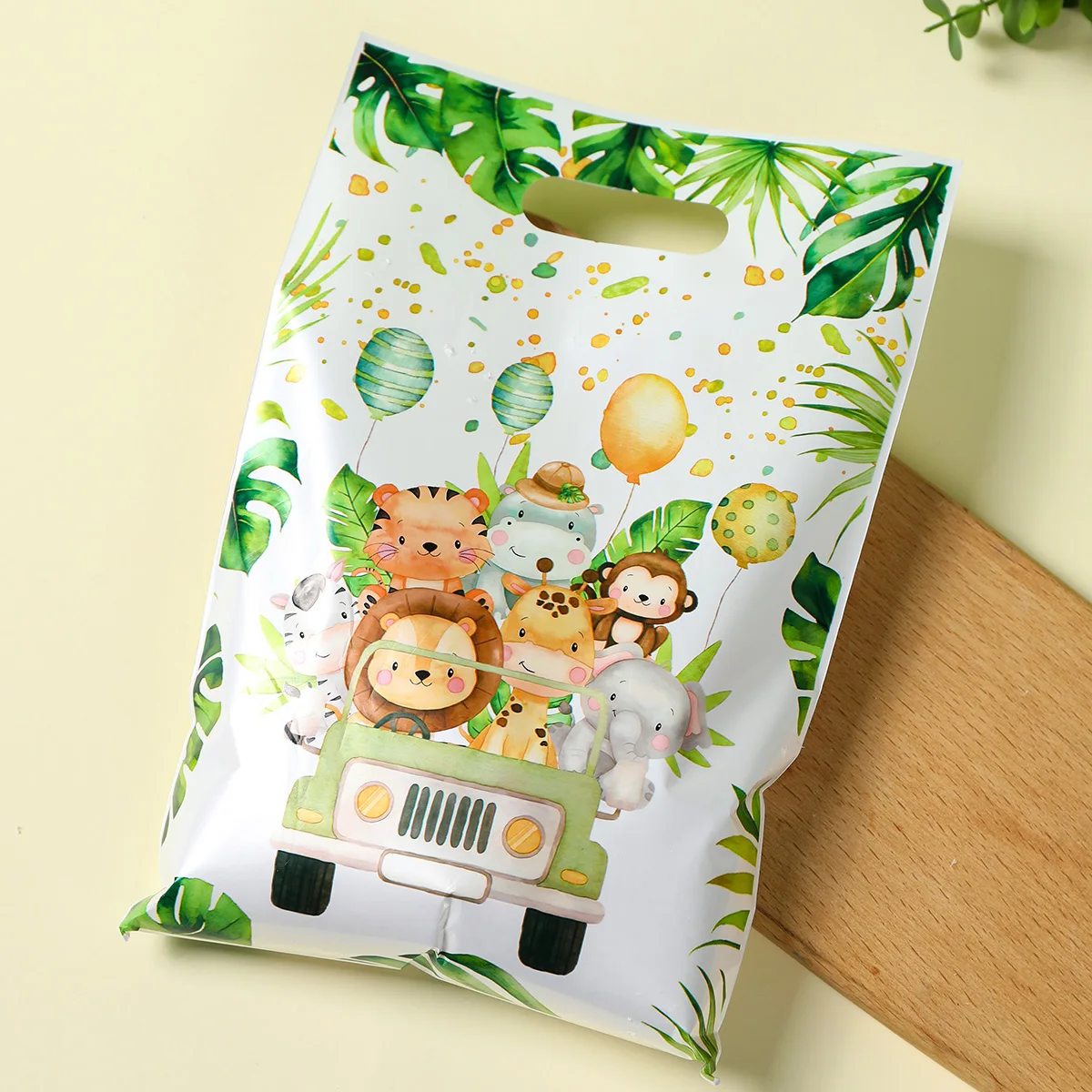 Jungle Animals Party Candy Gift Bags Biscuit Packing Bag Wild One Gift Bag for Guest Kids Birthday Party Supplies Baby Shower ﻿