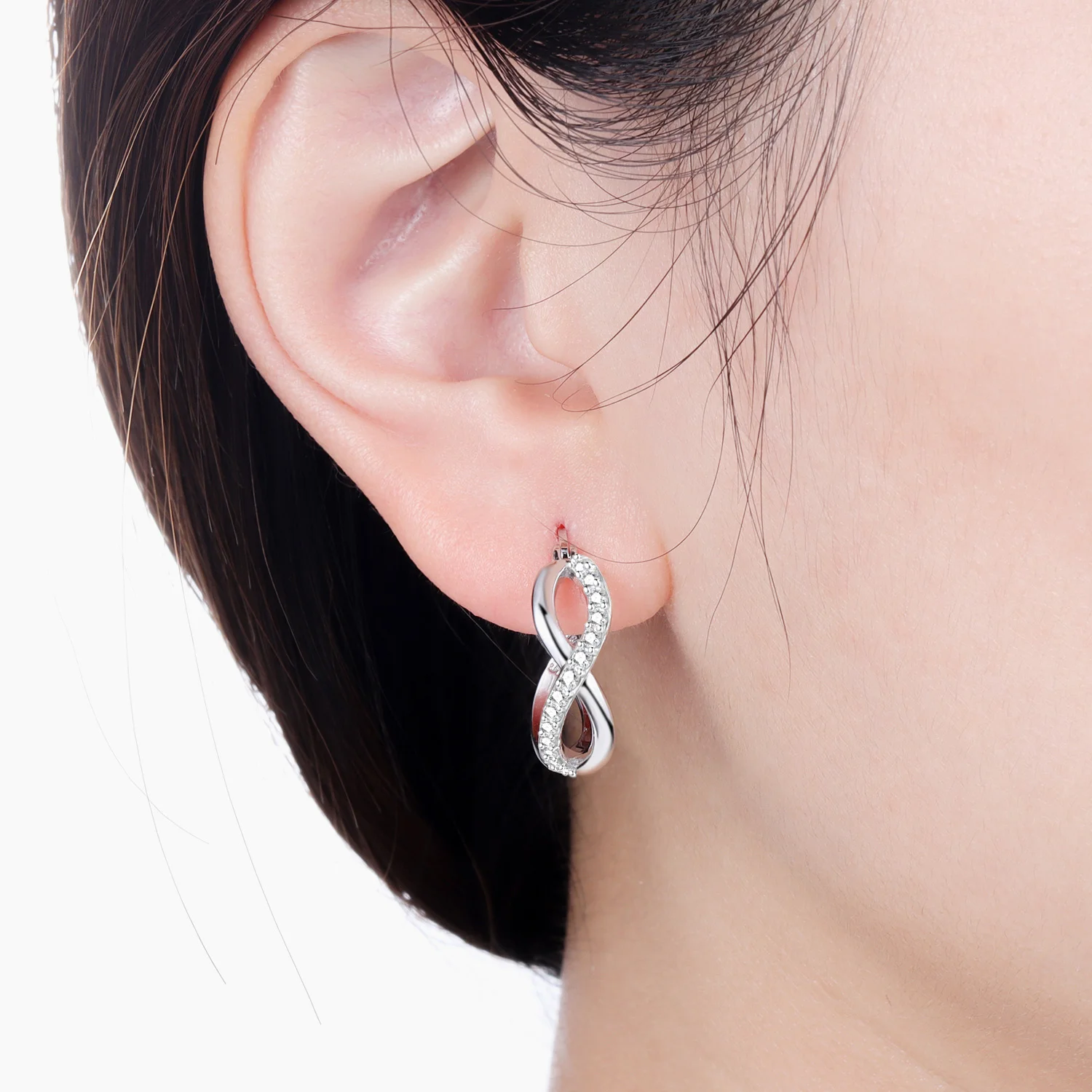 Orstarry Orecchini originali con simbolo infinito in argento sterling 925 Orecchini a cerchio da donna Gioielli per anniversario Regali alla moda