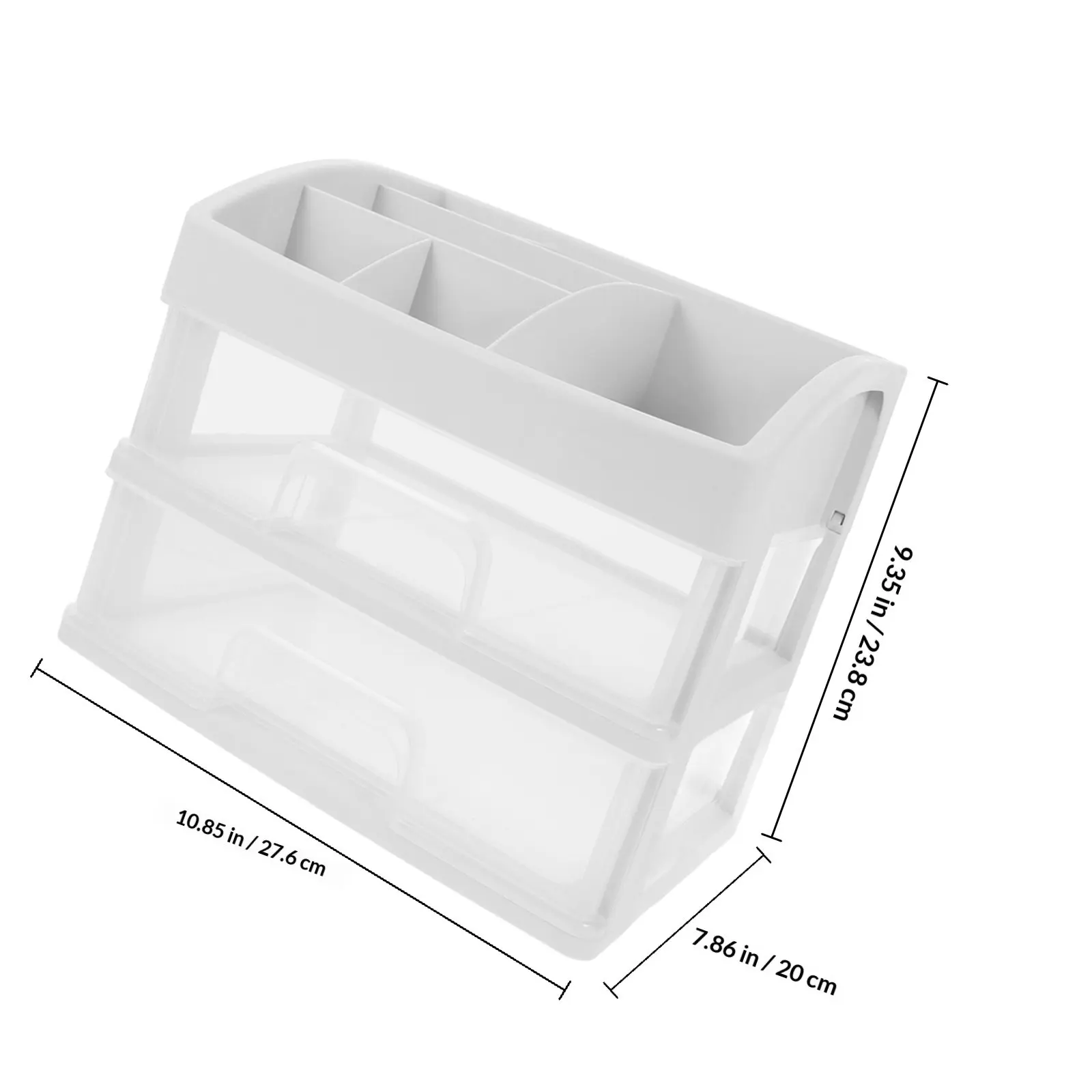 1 pc Plastic Drawer Makeup Box Transparent Desktop Organizer For Dorm Use White Space-Saving Storage Case Practical