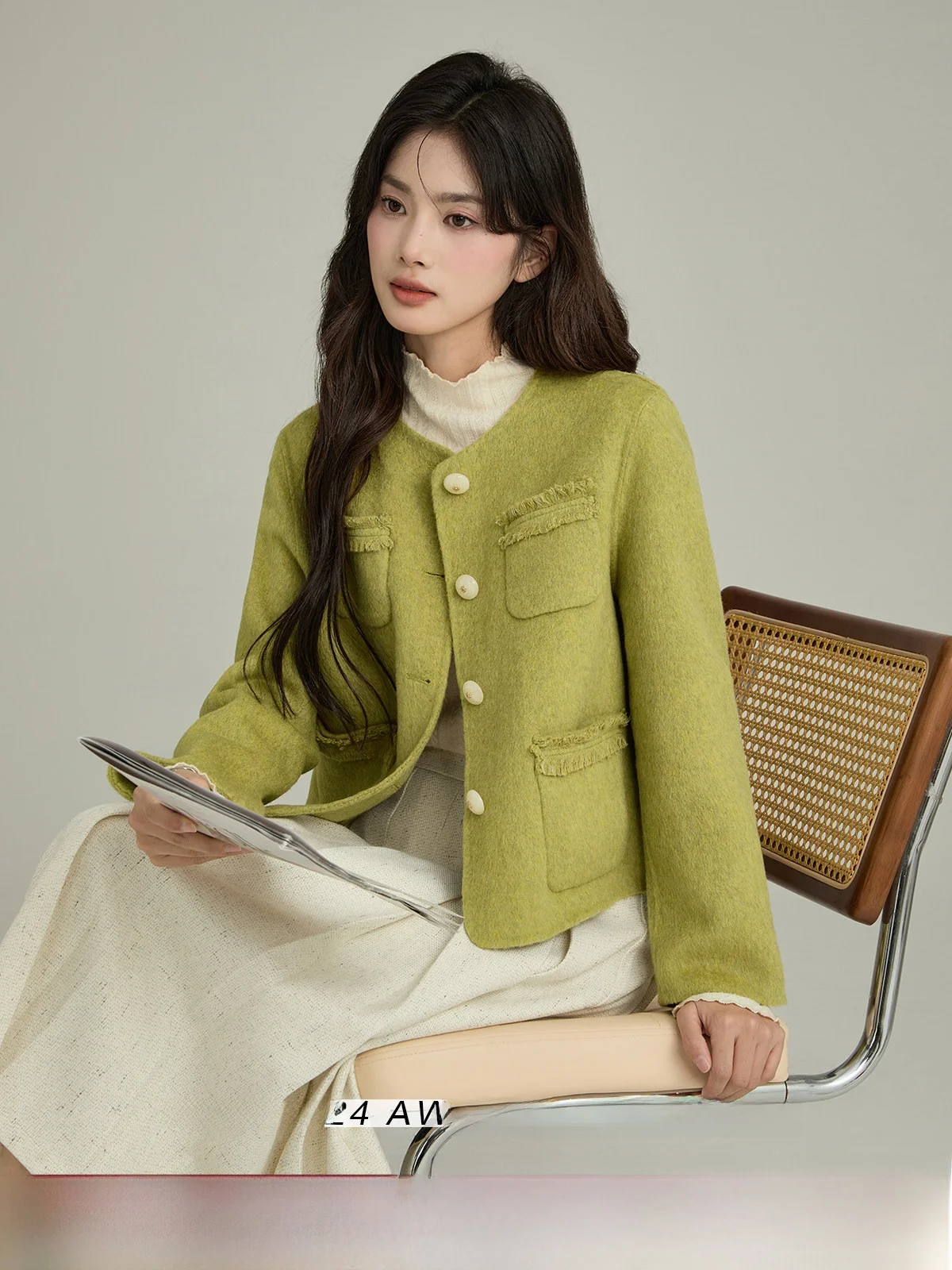 

Warm ort Double-Faced Camere Woolen Coat een round Ne Fem Outerwear Commute Sle Online Exclusive 2024 Winter Youth