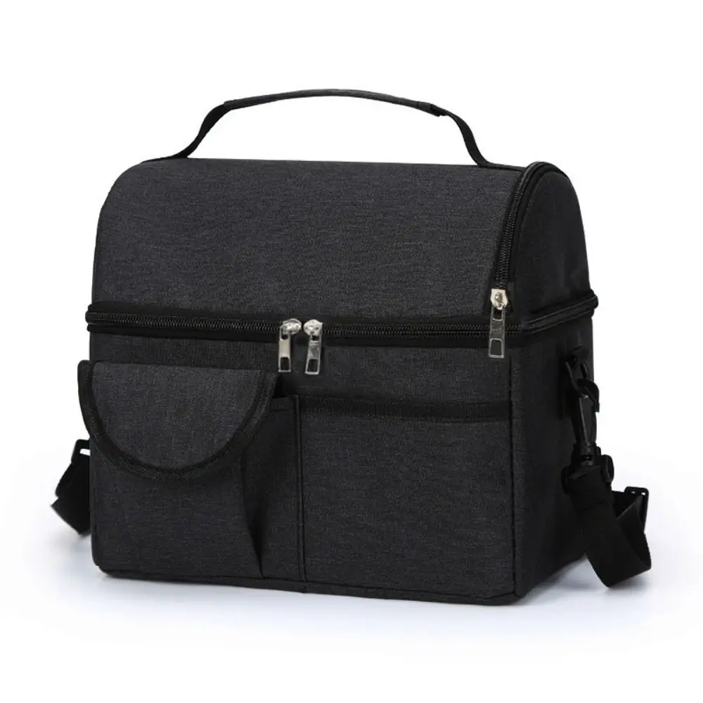 Dual Compartment Insulated Lunch Box Leak-proof Large Capacity Cooler Bag Multifunctional Cans Wine Bag Cooler Box Camping