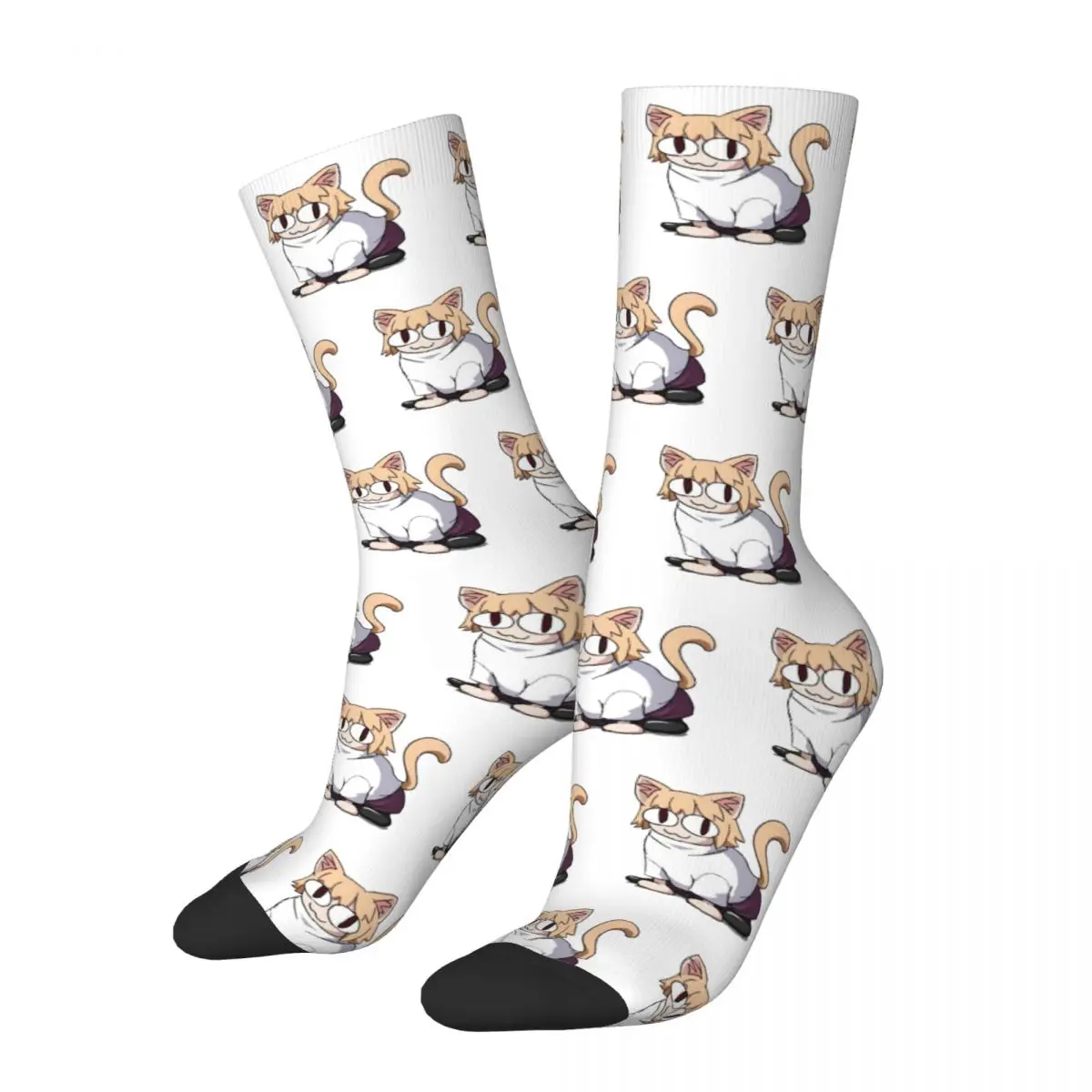 

Баскетбольные носки Crazy Design Neco Arc Cat из полиэстера, носки средней длины для женщин и мужчин, поглощающие пот