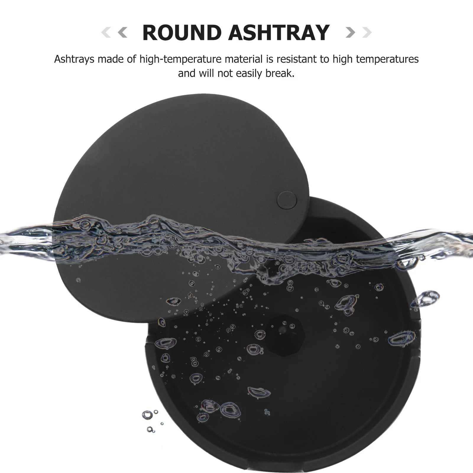 

Lidded Silicone Ashtray Round Cigarette Ash Container Heat Resistant Waterproof Living Room Decorative Table Ashtray