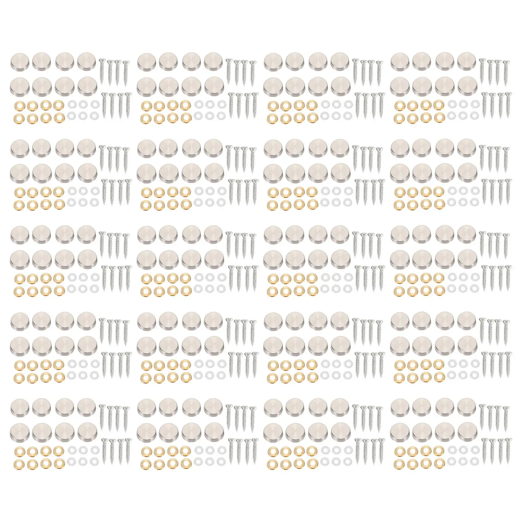 ABJN-16 Mm Stainless Steel Mirror Nails Screw Cap (160 Pieces)