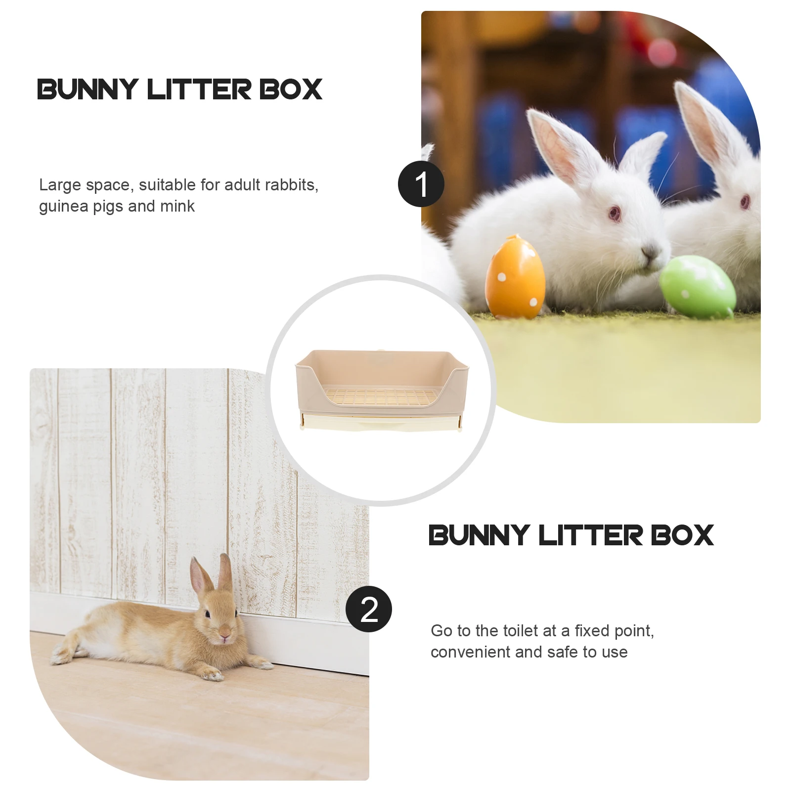 

Rabbit Potty Bowl Litter Tray Large Space Thick Bottom Net Easy Clean Light Weight Portable Adult Bunny Guinea Pig Training