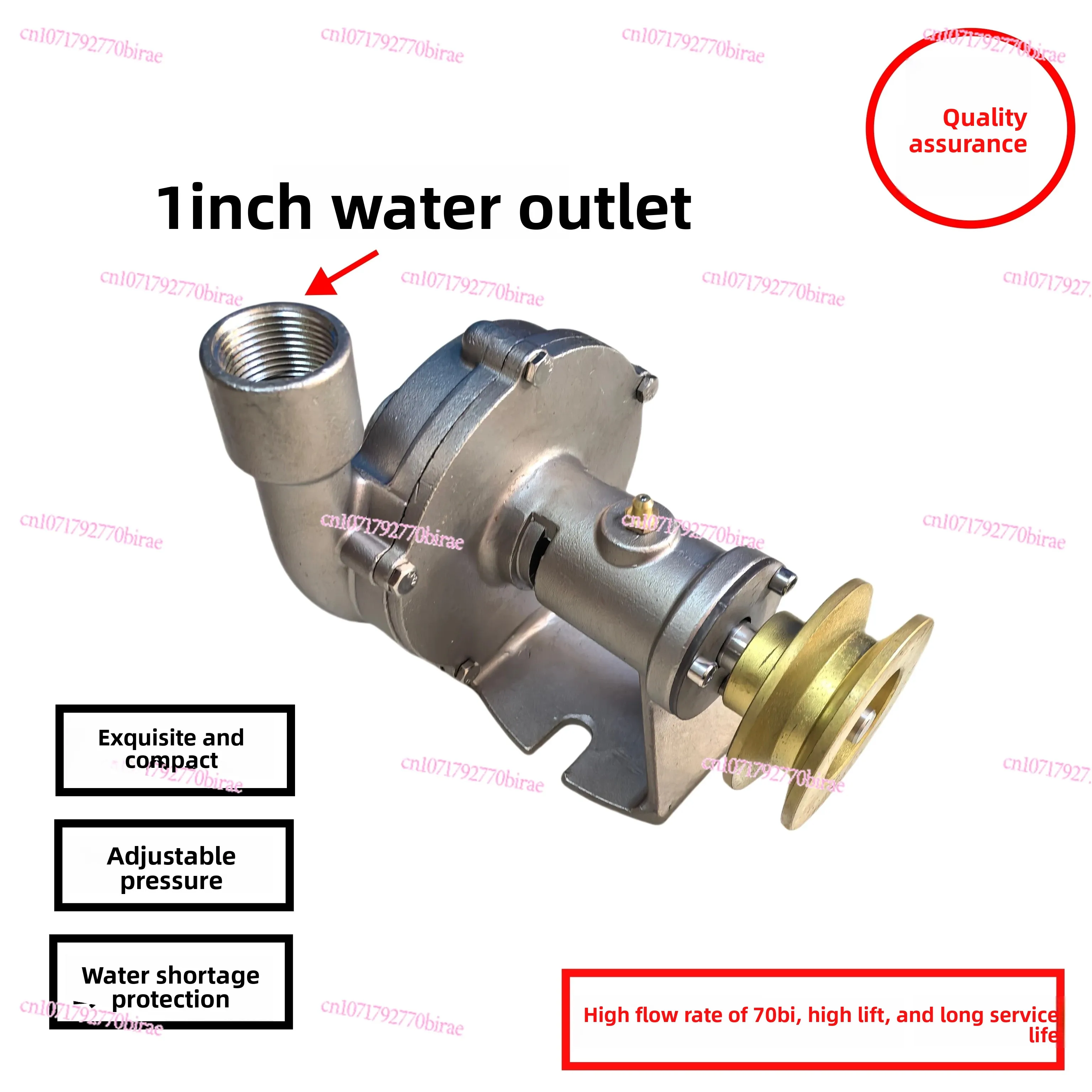 1 Inch Stainless Steel Centrifugal Marine Seawater Pump 1 Inch Pulley Water Pump To Ship Diesel Engine Marine Fishing Boat