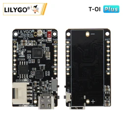 LILYGO® TTGO T-OI Plus ESP32-C3 -módulo inalámbrico , placa de circuitos de desarrollo MCU, Wi-Fi, Bluetooth con soporte para batería 16340, RISC-V Plus