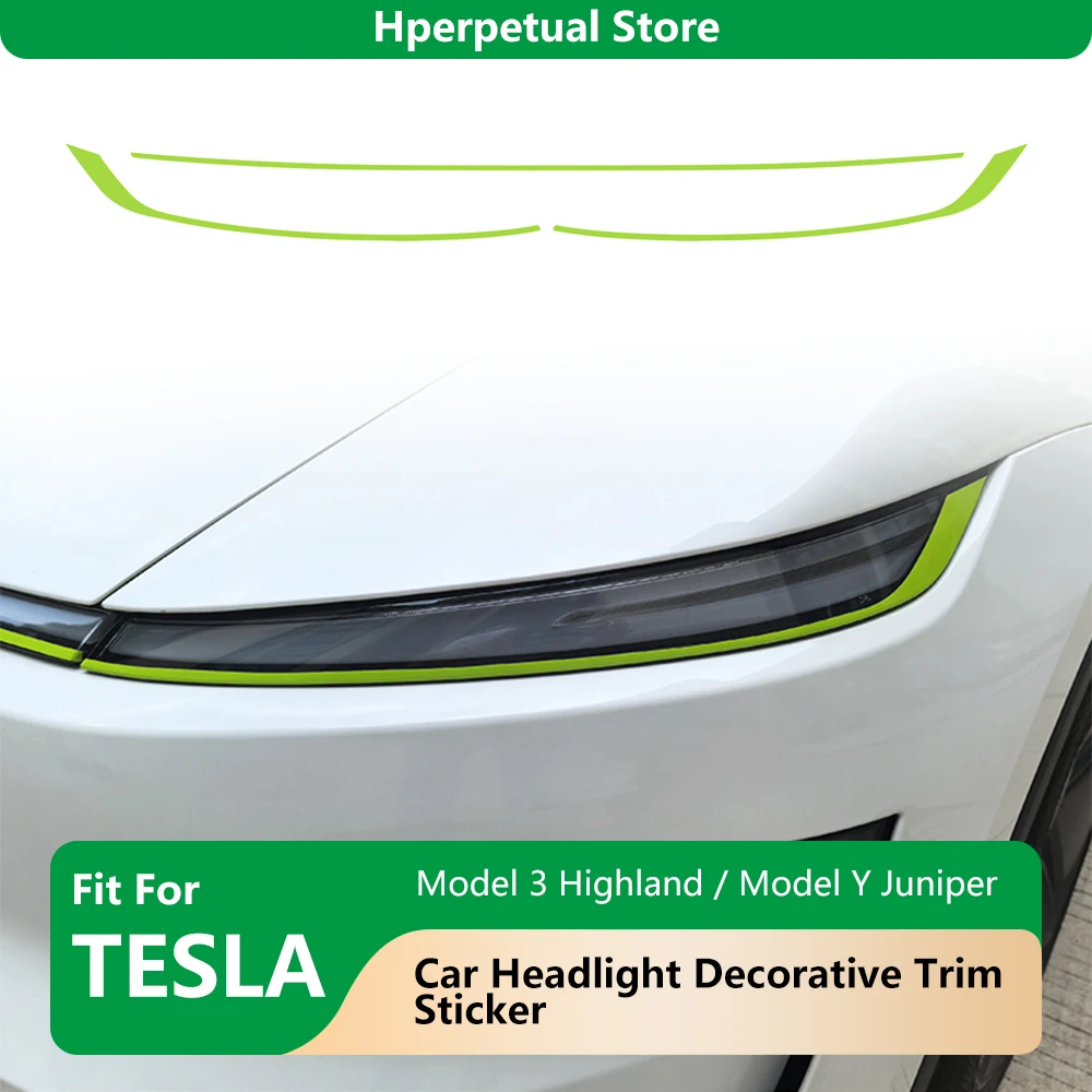

Автомобильная фара, брови, спортивная декоративная полоска, наклейка для Tesla Model Y Juniper Model 3 Highland 2025, пленка для изменения цвета, аксессуары