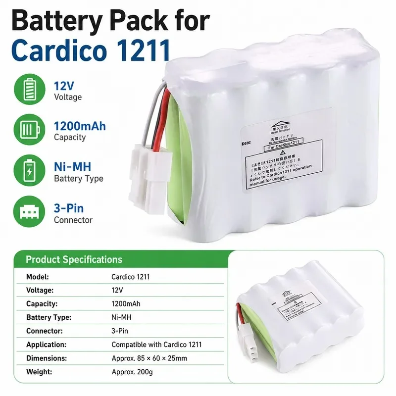 Replacement Battery for Kenz Cardico 1211 HHR-38AF25G1 Compatible Rechargeable Power Cell High Capacity Long Lasting
