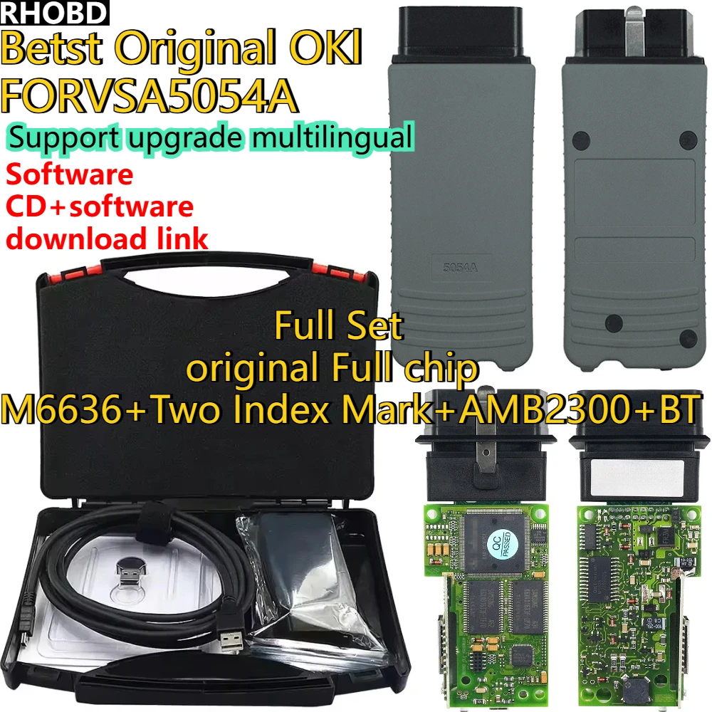 

Betst Original OKI FORVSA5054A V7.2.1 5054A Bluetooth AMB2300 Полный чип OBD2 Автомобильный диагностический инструмент многоязычный Поддержка обновления