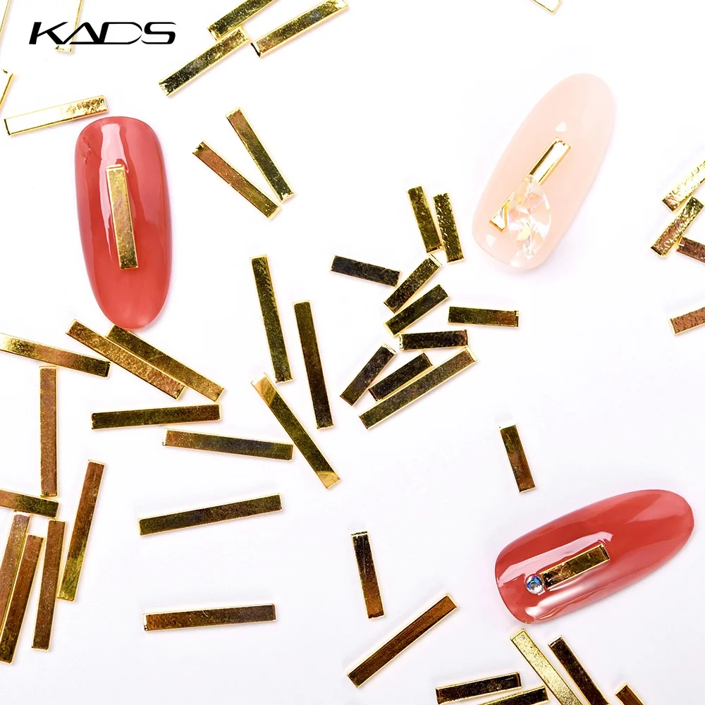 KADS 3D Gold Metal Strips Tape Rhinestone Nail Art Decoration DIY Tips Manicure Accessories Strips for Nail Design Nail Charms