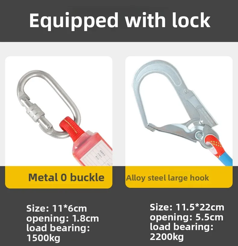 Safety Harness for Work in Height with  Safety Rope Belt Carabiner Outdoor Climbing Industrial Full Body Security Protection