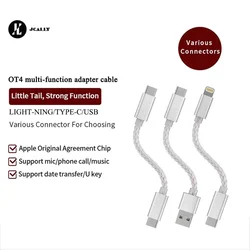 JCALLY OT4 OTG multi-function adapter cable Light-ning TPYE-C USB  interface wire control for UP5 M3X UA2 ATOM LINK2 UA5 BEAM3S