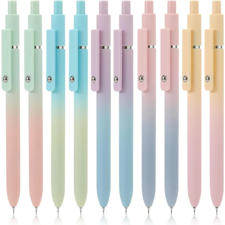 FIOVER 10 قطعة أقلام هلام الحبر الأسود نقطة متوسطة 0.7 مللي متر أقلام الكتابة السلس الراقية سلسلة لطيف قلم حبر جاف للمذكرات Takin