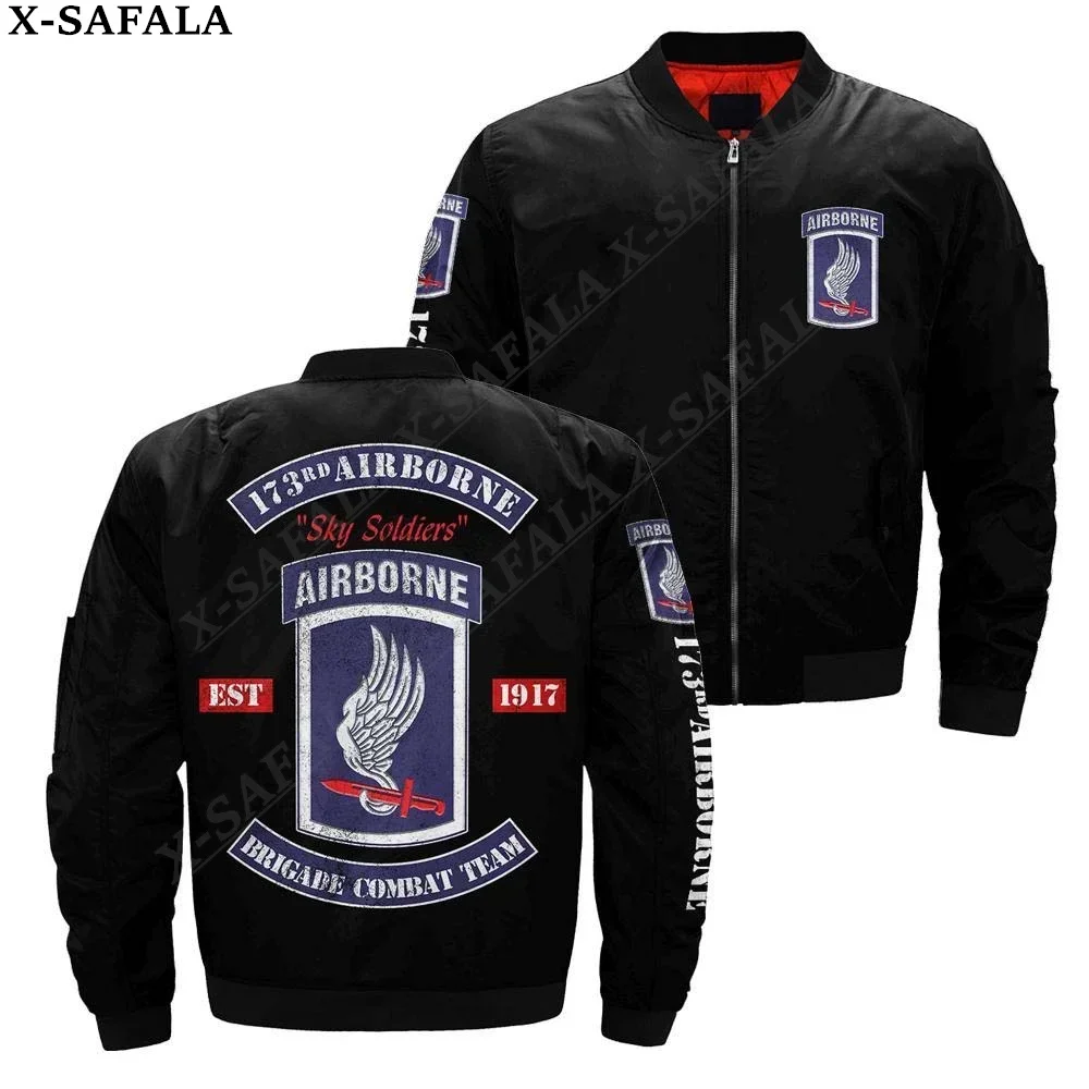 

173Rd Airborne Brigade Combat Team Army Veteran 3D Bomber Jackets Zipper Casual Thick Coat Unisex Harajuku Men Women Streetwea-1