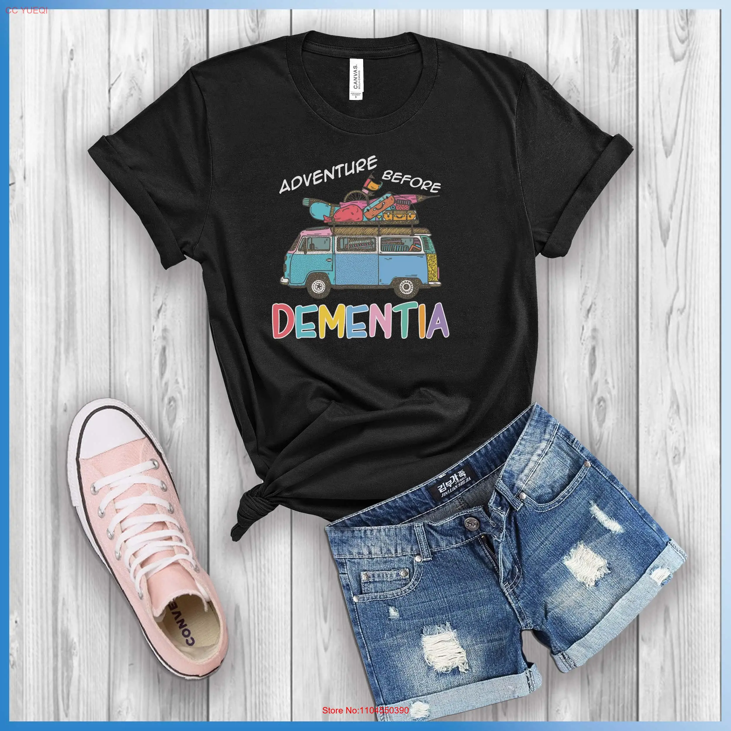 Aventure avant la démence t-shirt drôle Camping camping-cars vie Van maman papa vacances en famille manches longues ou courtes