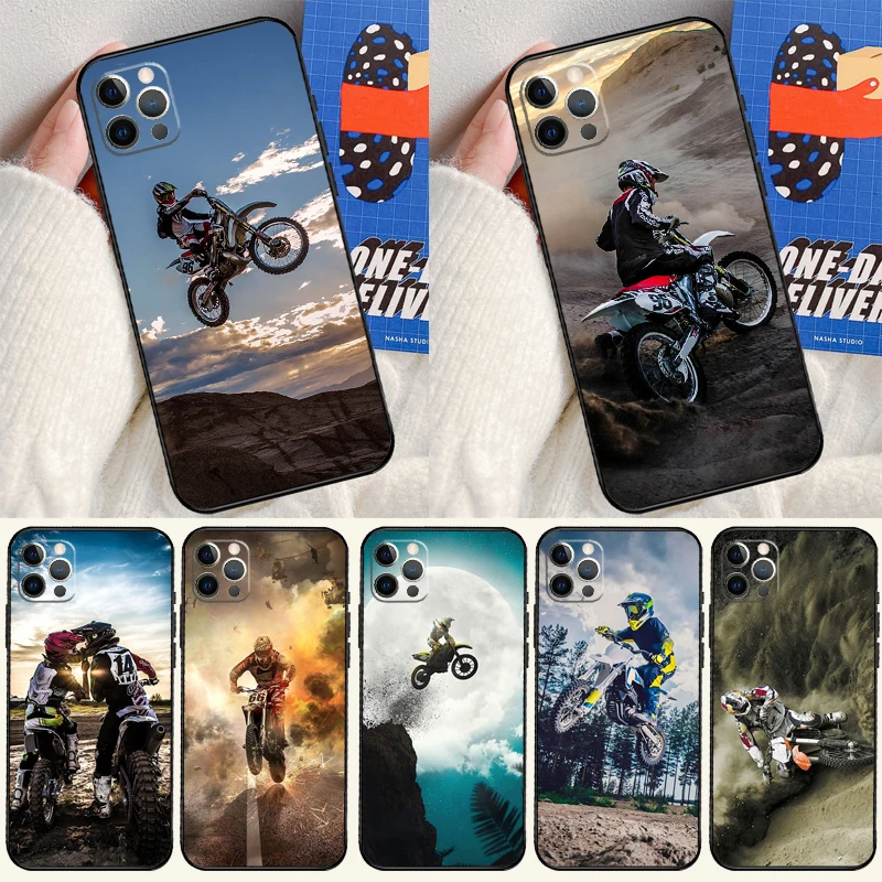 Funda deportiva para motocicleta Moto Cross para iPhone 17 Pro Max 17 Air 15 14 13 12 11 16 Pro Max mini 16e 15 16 Plus Funda