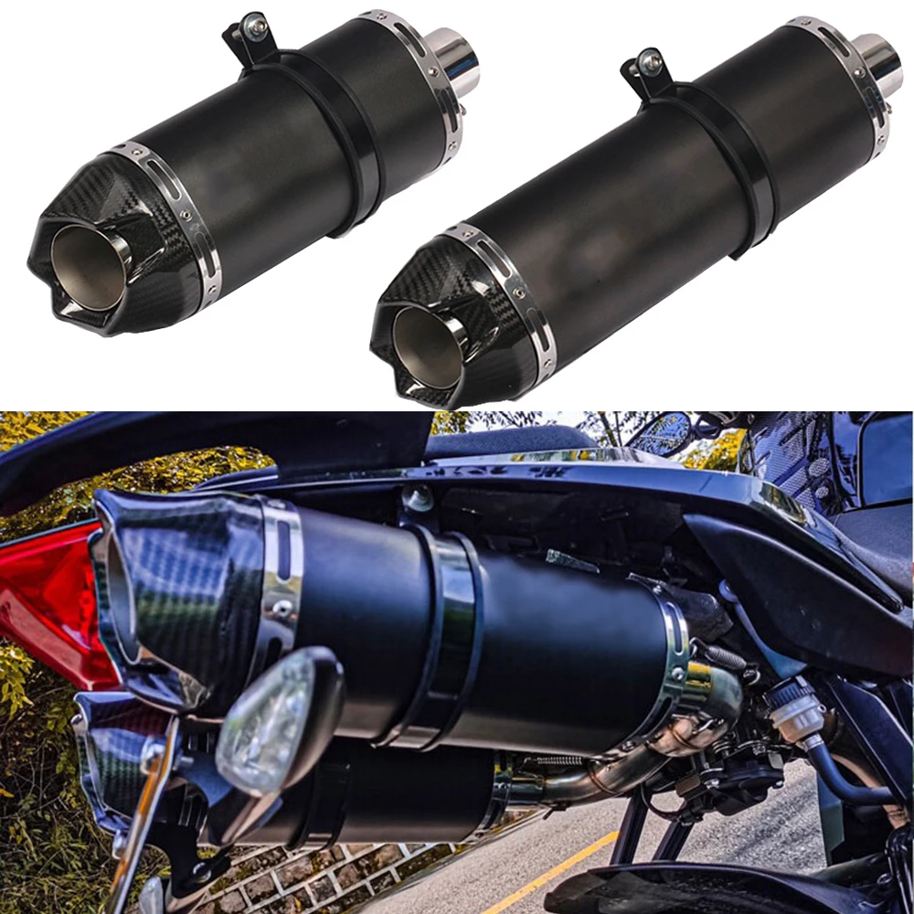 Motorcycle Exhaust Escape Moto Carbon Fiber 51mm Universal For DUKE 690 Z900 MT07 R15 TMAX560 Z900 Z400 MT07