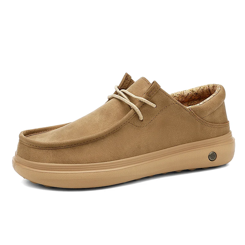 Cross-Border New Arrival Men's Casual Shoes, Large Sizes 40-46, Suede Leather Upper, Comfortable Walking Shoes for Elderly