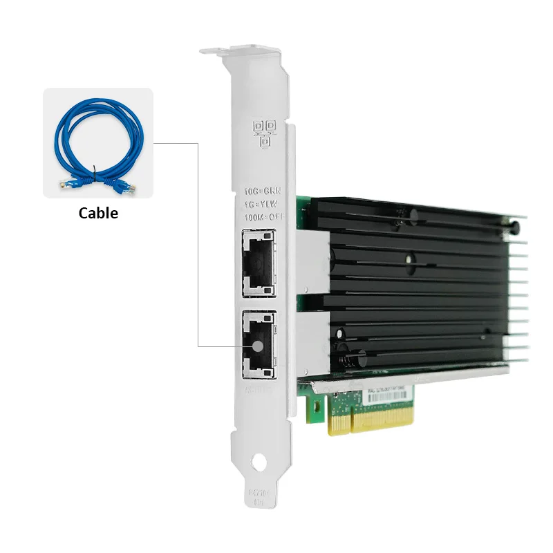 Imagem -02 - Lr-link 9802bt 10gb Pcie Placa de Rede Ethernet Servidor Adaptador Duplo-porto Nic Baseado em Intel X540-t2