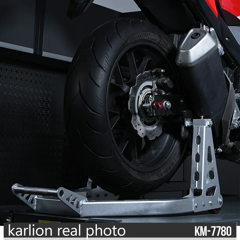 KARLION Aluminum Alloy Motorcycle Repair Tool Rear Wheel Support Maintenance Stand Paddock Lift Stand Ramps Universal 450KG