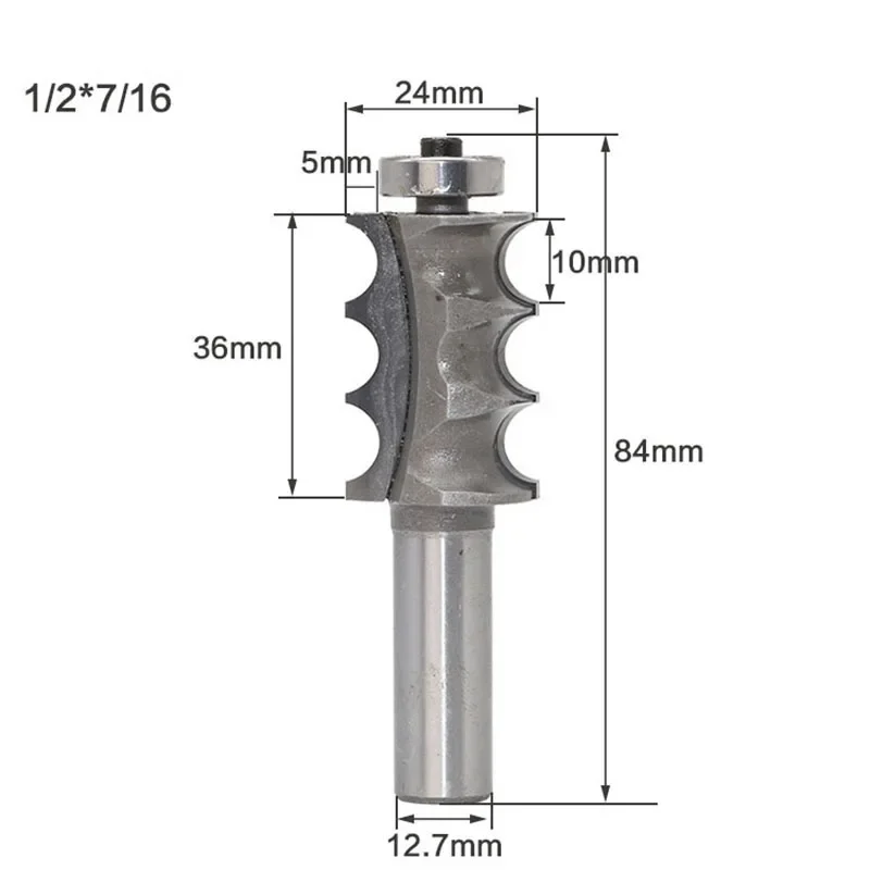 1PC 1/2 "12,7 MM Schaft Fräser Holz Carving Triple Bead/Säule Form Router Bit Holzbearbeitung Werkzeuge woodruff Keyseat Bits