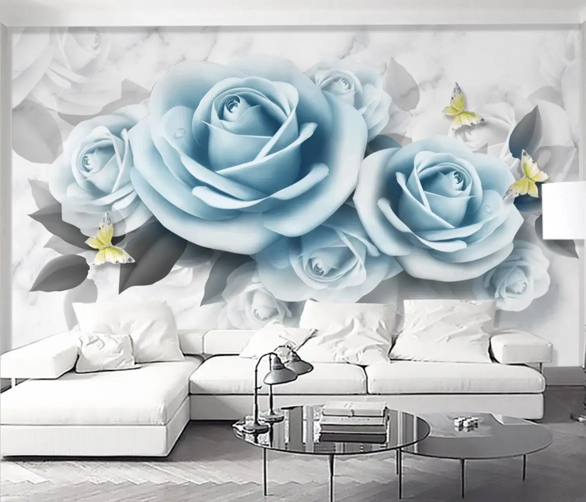 beibehang Embossed roses Custom Mural wallpaper for walls 3 d Landscape Fresco Living Room bedroom Restaurant 3d wall murals