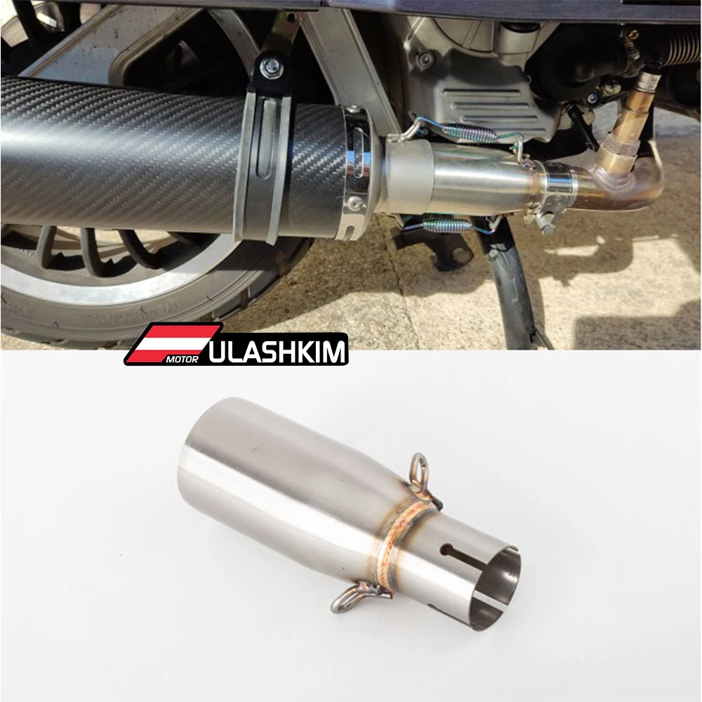 Slip On Exhuast For Piaggio BEVERLY 125 300 MP3 125 250 300 Exhaust Middle Pipe  Motorcycle Muffler BEVERLY 125 300 MP3 125 250