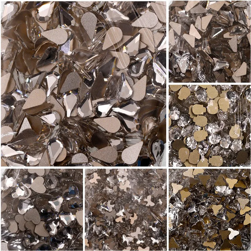 VDD P541-P580 Großhandel 1440 Stück Glas-Kristall-Strass mit flacher Rückseite, Glitzerstein in verschiedenen Formen für DIY-Bastelarbeiten, Nagelkunst und Dekoration – Detail 2