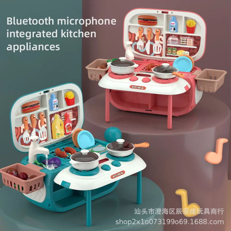 Children's Simulation Sound and Light Bluetooth Speaker Can Be Stored In The Kitchen Toy Set Gift Kitchen Toys Girls Toys