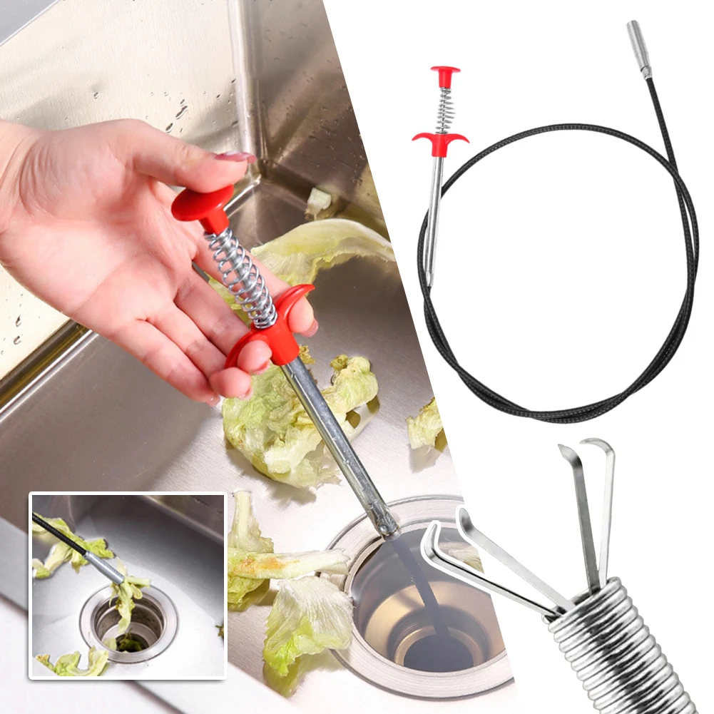 

Plumbing Four-Claw Hook Dredger Sewer Toilet Tool Manual Toilet Grab Hair Cleaning Clogging Household For Under Kitchen Sink