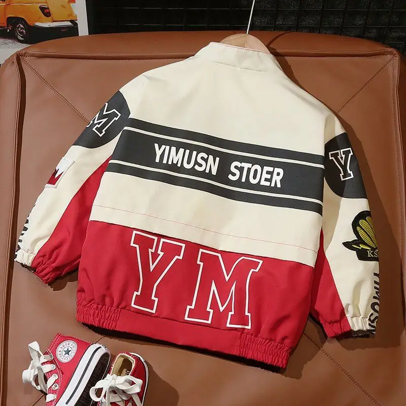 

Spring and Autumn Children's Jacket Fashion New Style Handsome Boys' Stand up Collar Casual Fashion Jacket