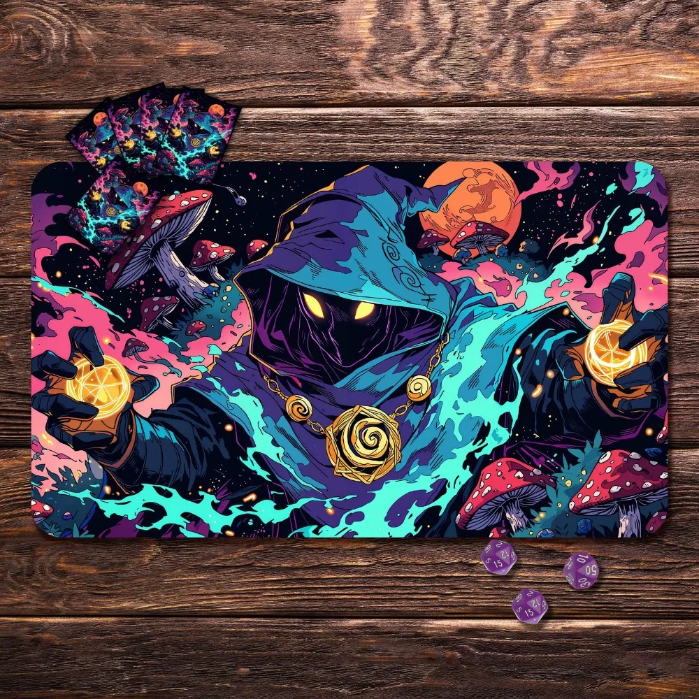 MTG Playmat - Anime Wizard Game Board, with Area and Seam Options, PC Accessories, Game Mat, Suitable for Office Use and Gaming
